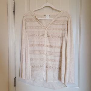 Beautiful Boho Western Detailed Button Down Shirt, Size Large